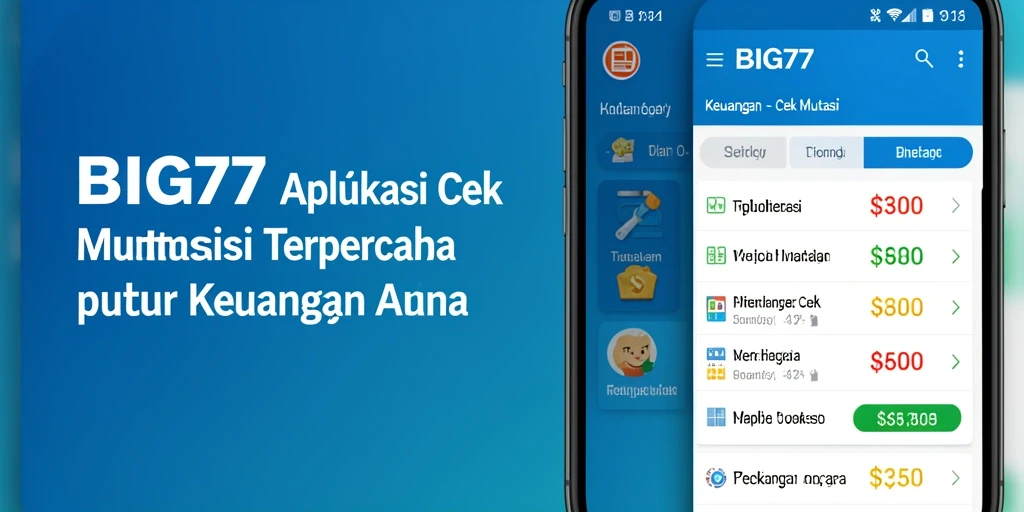Tampilan antarmuka aplikasi BIG77 untuk cek mutasi keuangan.
