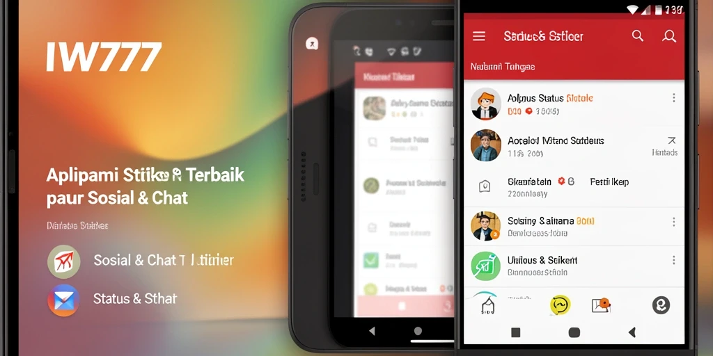 Antarmuka IW777 menampilkan berbagai stiker menarik untuk chat.