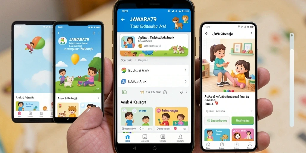 Tampilan antarmuka JAWARA79 yang menarik dan ramah anak.