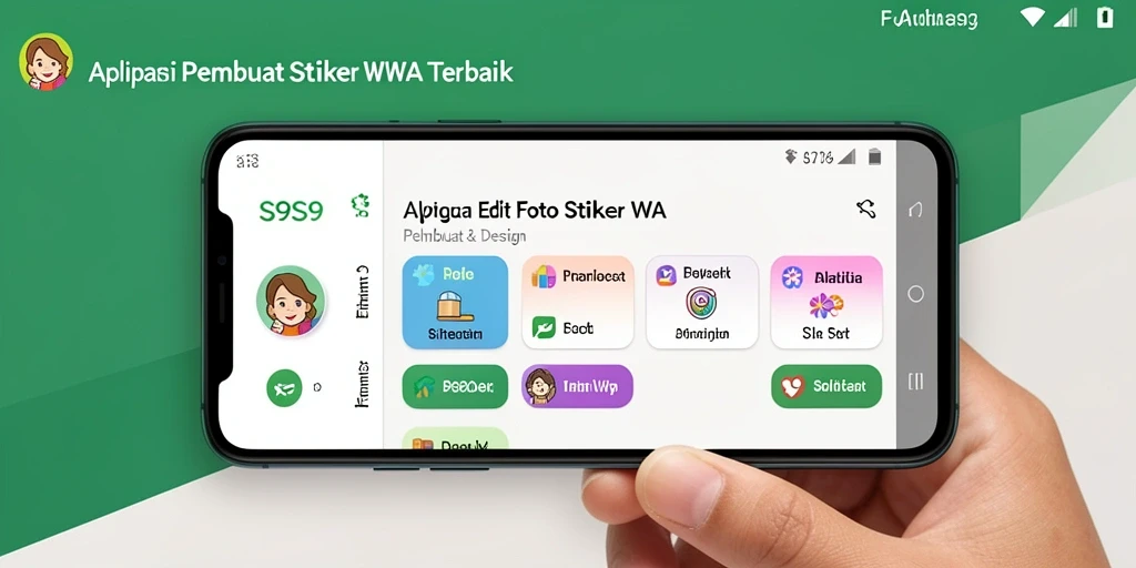 Antarmuka menarik S9S9 untuk membuat stiker WA.