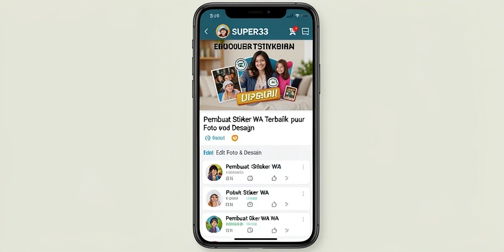 Antarmuka pengguna yang intuitif dan fungsional dari SUPER33 sebagai Pembuat Stiker WA.